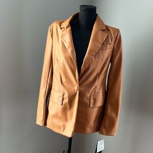 Faux leather blazer
